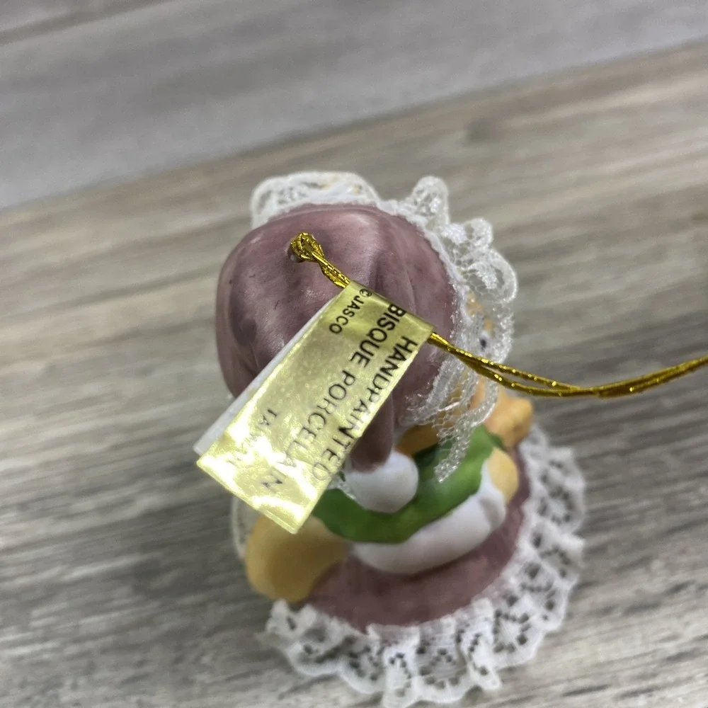 Caring Critter Chimer Mamma Bear Child Ornament‎ Jasco Bisque Porcelain